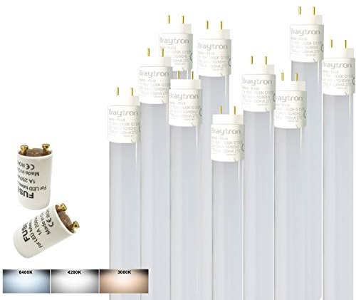 10x 60cm LED Tube Röhre Leuchtstoffröhre Nanoröhre Röhrenlampe 9w 60cm 800 Lumen G13 neutralweiss inkl. LED Starter