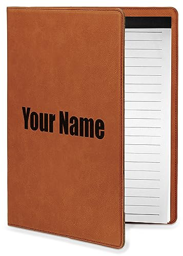 Personalized Block Name Leatherette Portfolio with Notepad - Small - Single Sided