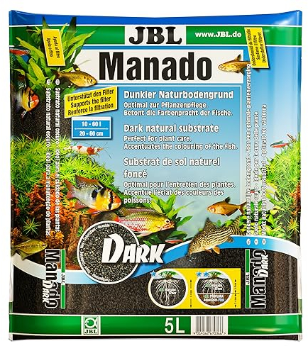 JBL 6703600 Manado Dark 5 l, Naturbodengrund für Aquarien, Dunkelbraun