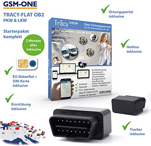 GPS Tracker TRACY-OB2-4G Sofortstartpaket: Kompakter OBD2 KFZ- und LKW Tracker inklusive EU-Ortung, vorinstall. SIM-Karte, Portal, App .. fertig vorbereitet. Einstecken, fertig ! 4G/LTE Technik