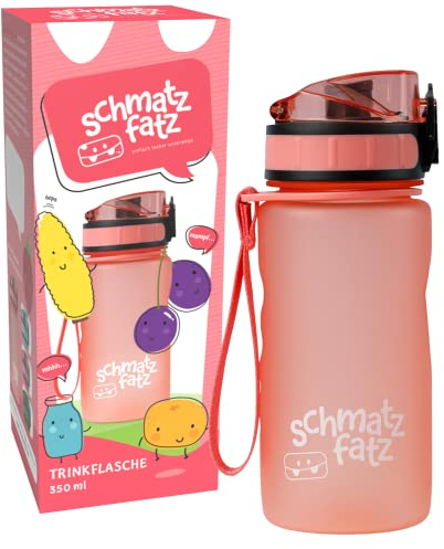 schmatzfatz Klarstein Sport-Wasserflasche, hält kaltes Wasser, Wasserflasche, Sport-Trinkflasche für Erwachsene, Männer, Frauen und Kinder, BPA-frei, auslaufsicher, 350 ml, Koralle