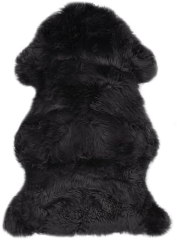 vidaXL Teppich Echtes Schaffell Hochflor Ökologisch Lammfell Öko Fell Echtfell Naturfell Deko Sofa Matte Bettvorleger 60x90cm Dunkelgrau