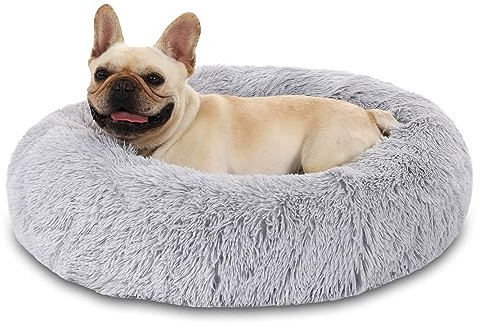 Hundebett Katzenbett Flauschig Doughnut Kuscheliges Hundekissen Waschbar rutschfest Haustierbett Ø60cm Welpenbett Cuddler Nest für Katzen, Große, Mittelgroße & Kleine Hunde