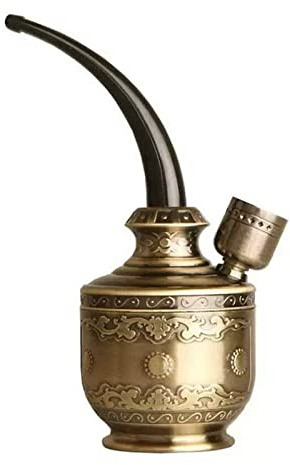 Hookah Set Vintage Bronze Style Water Smoking Pipe Portable Shisha Pipe for Smoking Enthusiasts