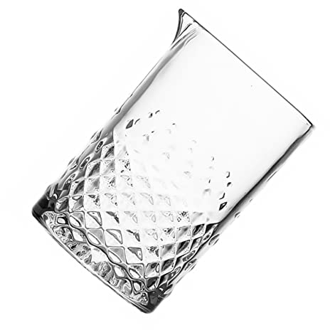 Anneome 700ml Crystal Mixing Glass Carved Design Heavy Base Stirring Glass for Cocktails and Drinks