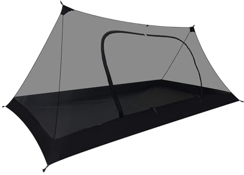 Onewind Camping Shelter mit Moskitonetz, Zelt Emergency Survival Shelter, leicht, wiederverwendbar, regenfest Winddicht mit Pfählen und Abspannleine für Camping, Wandern und Backpacking, OD Green