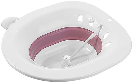 Tragbares Sitzsitzbad für die Toilette, Sitzbad für Toilettensitz, Sitzbadewanne über der Toilette, tragbares Sitzbadebecken mit Spüler, persönliche Wasch-Bidetschüssel für die Hämorrhoiden-/Damm