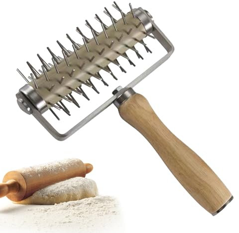 Pizza Docker | Pizza Roller with Spikes - Pastry Pizza Pie Roller, Rolling Pins Prevent Bubbles in Dough, Time-saving Pizza Dough Docker Soydan