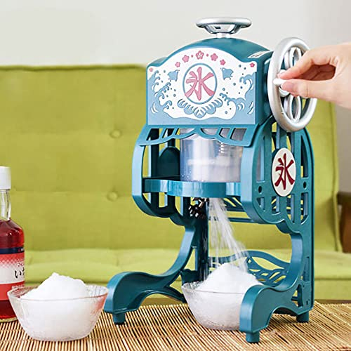 Retro Ice Crusher, Electric Fluffy Shaved Ice Machine, Household Small Snow Cone Maker Ice Shaver Machine, Silent Operation, Adjustable Thickness