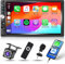 Inefala Autoradio 7 Pollici con Carplay e Android Auto,Stereo 2 Din con Schermo Bluetooth 5.1, Mirror Link, Supporta FM, USB, AUX, TF, Controllo del Volante, Telecamera Posteriore