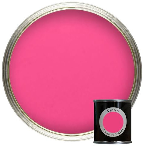 Vintro Paint | Luxury Matt Emulsion | Paint Tester Pot | Smooth Chalky Finish | Multi Surface Paint | for Walls, Ceilings, Wood and Metal | 125ml (Bright Pink - Deptford Pink)