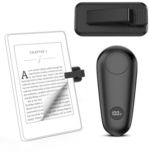 RF Fernbedienung zum Lesen für Kindle Paperwhite Oasis Scribe,Seitenwenden für Phone, iOS Android Tablets, Fernbedienung Phone, Kamera Videoaufzeichnung (Schwarz)