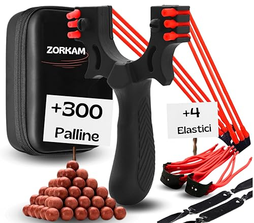ZORKAM Kit completo di precisione e Caccia - Gioco all’aperto da tiro a segno- 2 Tipi di Elastico Rinforzato Professionale per Amanti di Tiro – Idea Regalo Divertente