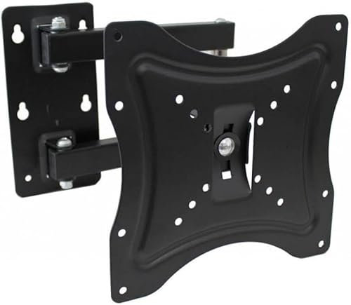 SQUADO Supporto TV a Parete Orientabile, per Schermi LCD/LED da 35-107 cm (14-42 Pollici), Montaggio a Muro, Nero
