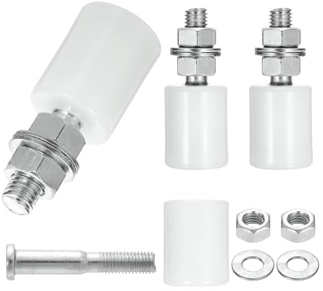 QUARKZMAN 4Pcs 1.18 x 1.57 (LxH) Galets Guidage pour Porte Coulissante, Galet Guidage à Roulement en Nylon, Roues Support pour Porte Coulissante pour Poulie, Porte Électrique, Blanc