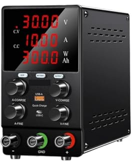 AIRUIXI Schaltnetzteil Intelligentes, variabel aufladbares Gleichstromnetzteil, 30 V, 10 A, einstellbares, schaltgeregeltes Gleichstromnetzteil, OCP-Ausgangsschalter(SPPS-C305C 30V5A)