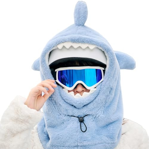 DLUKENY Cappelli in pile da pesca con coperture per elmetto da sci Cappelli con cappuccio a pullover per sport all'aperto per donne e ragazze adolescenti Capi per la testa, Blu, Taglia unica