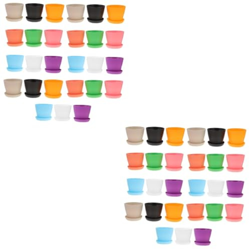Toddmomy 2 Sätze Teiliges Kunststoff Blumentöpfe Mit Untersetzer Für Zimmerpflanzen Und Gartenliebhaber Mit Drainagelöchern Für Belüftung 27 Stücke * 2