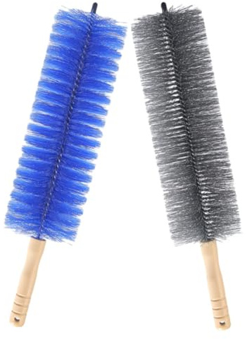 ARTSEWPLY 2 Piezas Cepillo de Limpieza para Ventiladores y de Aire Flexible y Resistente de Gris y Azul para Radiadores y Polvo sin Necesidad de Agua Fácil y Rápido de Usar