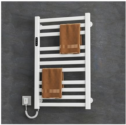 Scaldasalviette da parete con timer touch screen, 11 bar, scaldasalviette per bagno, scaldasalviette elettrico bianco, design salvaspazio Esperienza spa di lusso