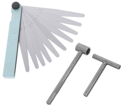 Gatuida Strumenti Regolazione Valvole Motore Veicolo con Chiave T e Spessimetro Design Compatto e Portatile per Manutenzione Veloce e Precisa