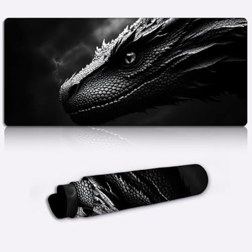 dramatic dragon portrait Gaming Mouse Pad Non-Slip Rubber Base Pad Office Home Novelty Printed Desk Accessory Laptop Desktop Printed Art Ergonomic 600 * 350 * 4mm