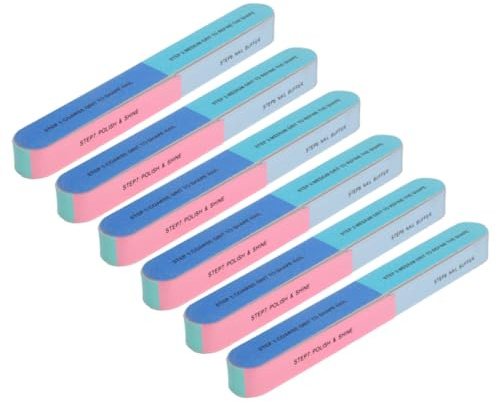 OATIPHO Bloques Pulidores 6 Lados de Esponja 8 Limas de Uñas Profesionales y 7 Pasos Ideales para Uso Profesional para Uñas Naturales Pies de Mujeres