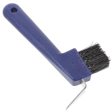 DIYEAH Hufkratzer Pferde mit Rutschfestem Griff Hufpflege Bürste und Hufpickel für Gründliche Reinigung und Fellpflege Langlebiges Eisen kunststoff material Vielseitig Zufällige Farbe
