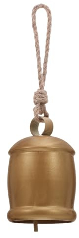 Lurrose Campana Metálica Colgante con Cuerda de Yute Campana de Vaca Decorativa Estilo Vintage para Árbol de Navidad Puerta y Decoración Rústica de Granja