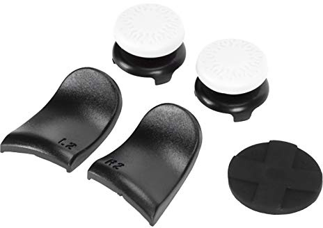 RASTKY Cover per Levetta 5 in 1 di Alta qualità L2 R2 Extender per Controller, Accessori Durevoli Forniscono Protezione per i Giocatori, Materiale ABS + Silicone (WHITE)