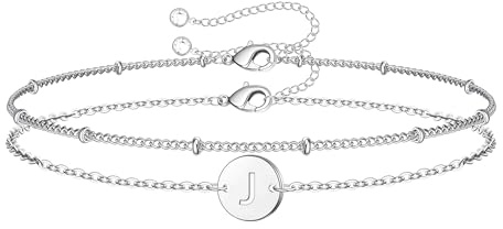 SLOONG Einschulung Geschenk - Armband mit Buchstaben für Frauen Mädchen | Vergoldet/Versilbert Armband Hypoallergen Armbänder Geburtstagsgeschenk Geschenke für Frauen Mädchen Kinder Schmuck