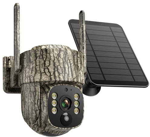 VOOPEAK 4G LTE Wildkamera Solar, 2.5K Live Übertragung Wildkamera mit Handyübertragung App, Wildtierkamera mit Nachtsicht Bewegungsmelder 355° Schwenk 90° Neigung IP66 Wasserdicht