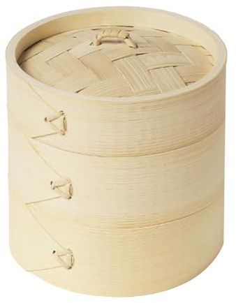 RESFNSE Bamboo Wood Steamer Outdoor Camping Bowl Cup Steamer for Home Kitchen for Picnic for BBQ Size M