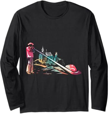 eredità Bavarese Musicista di Corno Alpino Alphorn Maglia a Manica