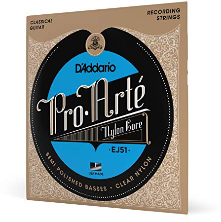 D'Addario Gitarrensaiten Konzertgitarre | Akustikgitarre | Akustik Gitarre Saiten | Classical Guitar Strings | EJ51 Satz Nylonsaiten mit höchster Qualität für Konzertgitarre - Hard Tension