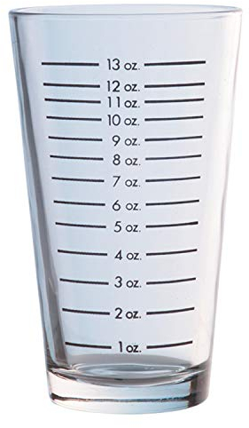 PIAZZA Bicchiere per Boston Shaker - Capacità 474 ml - in Vetro Graduato