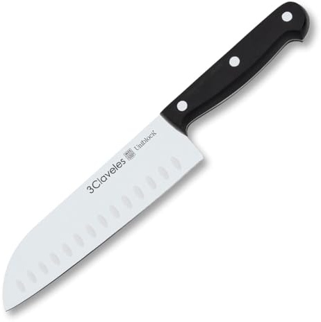 3 Claveles Uniblock - Cuchillo de cocina Santoku alveolado 18 cm (1125)