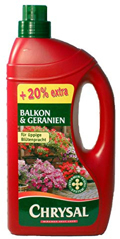 Chrysal Flüssigdünger Balkonpflanzen und Geranien, 1000 + 200 ml