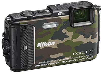 Nikon Coolpix AW130 Digital-Kompaktkamera, 16 Megapixel, Zoom 5X, 6400 ISO, OLED 3, Full HD, wasserdicht, stoßfest, frostsicher, GPS, WLAN