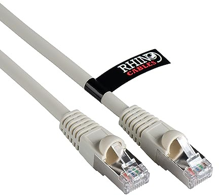 rhinocables CAT 6a Ethernet Cable | 10Gbps S/FT High-Speed & Large Bandwidth Data Transfer | Reliable LAN Network RJ45 Cable | Wi-Fi Broadband Cable for Seamless Gaming & Streaming (1m, White)
