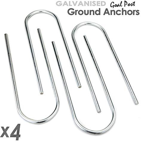 ST Metals Football Goal Pegs & Trampoline Anchor Kit. 4 Metal Heavy Duty U-Shaped Pegs Made From 8mm Galvanised Steel. Ideal As Tent Pegs & Ground Anchors For Trampolines & Goal Posts.