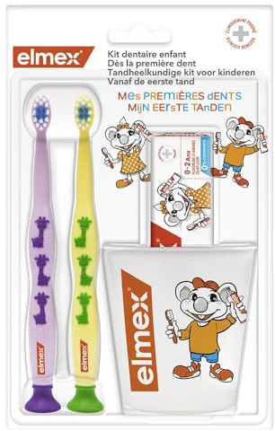 Elmex Zahnpflegeset für Kinder – Blau & Violett