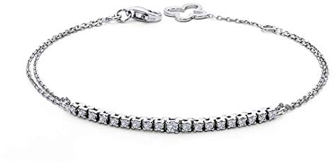 0,30 Carat Brillant-Schliff Diamant Tennis Armband 14 Karat Weißgold
