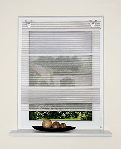 Magnetrollo Bambusoptik Beere inkl. Haken | Raffrollo mit Magnetraffung | Gardine ohne Bohren Montage direkt am Fenster | (80x130cm)