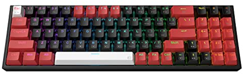 Redragon K628 Pro 75% Wireless RGB Gaming Tastiera 3 Modalità 78 Tasti Hot-swap Tastiera Meccanica Compatta Interruttore Rosso, US LAYOUT