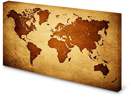 Magnettafel Pinnwand Bild Weltkarte Landkarte Welt gekantet XXL Größe 60 x 40 cm Geheimfach