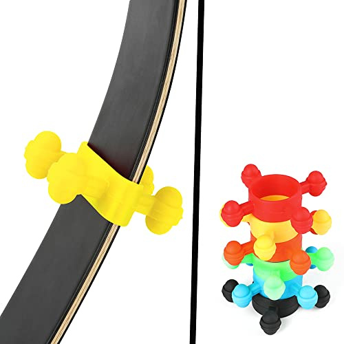 SHARROW 2 Paar Bogenschießen Recurve Bogen Wurfarme Stabilisator Stoßdämpfer Silikon Gliedmaßen Vibrationsdämpfer Wurfarme Schalldämpfer Dämpfer für Recurve Bogen Stabilisator (Gelb)