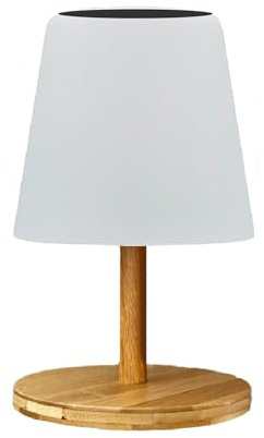 STANDY MINI WOOD SOLAR SOLAR SOLAR H25 cm dimbar LED bord och uppladdningsbar bambu fot
