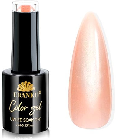 EBANKU UV Jelly Nagellack, 10ML Nude Silber Shimmer Gel Nail Polish Set, Transparent Soak Off UV Gel für Zuhause Salon DIY Nagelkunst