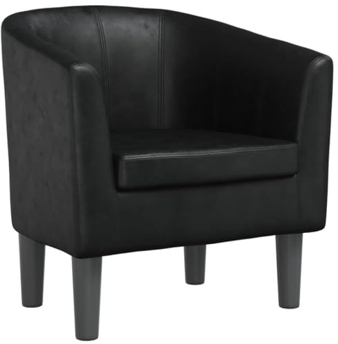 vidaXL Clubsessel Schwarz Kunstleder
